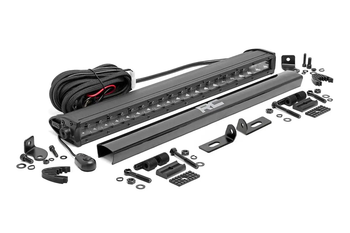 LED Light Kit | Bumper Mount | 20" Black Single Row | Ford Ranger (19-23) by Rough Country
