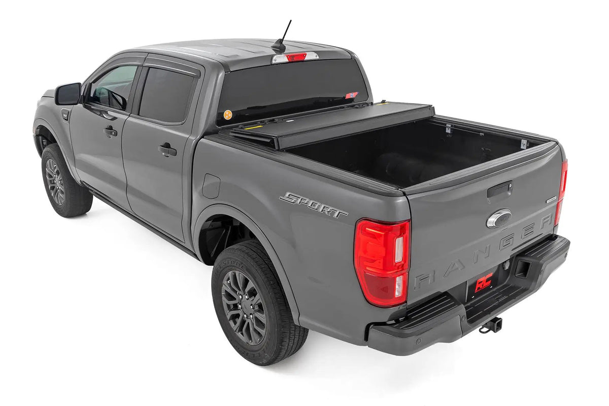 Hard Tri-Fold Flip Up Bed Cover | 5' Bed | Ford Ranger 2WD/4WD (2019-2023) by Rough Country