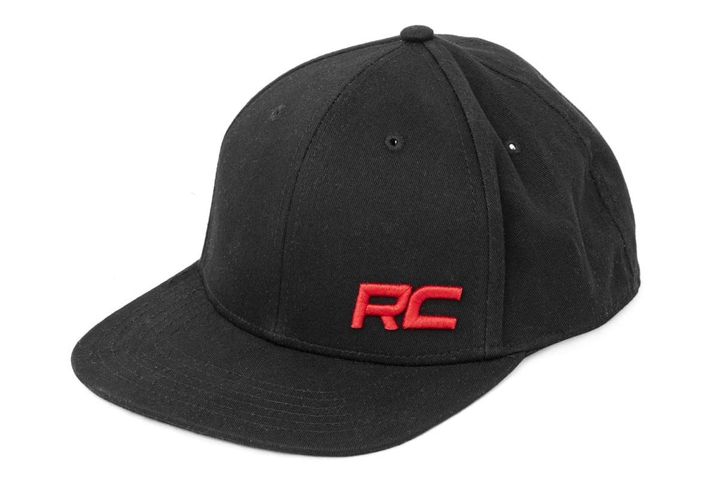 Rough Country Hat | Flat Bill | Red Logo | Black by Rough Country