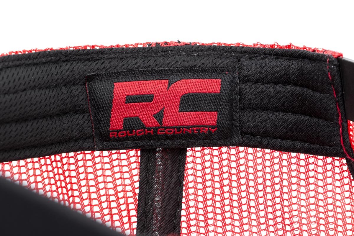 Rough Country Hat | Red Mesh | Rough Country Patch | Black/Red by Rough Country