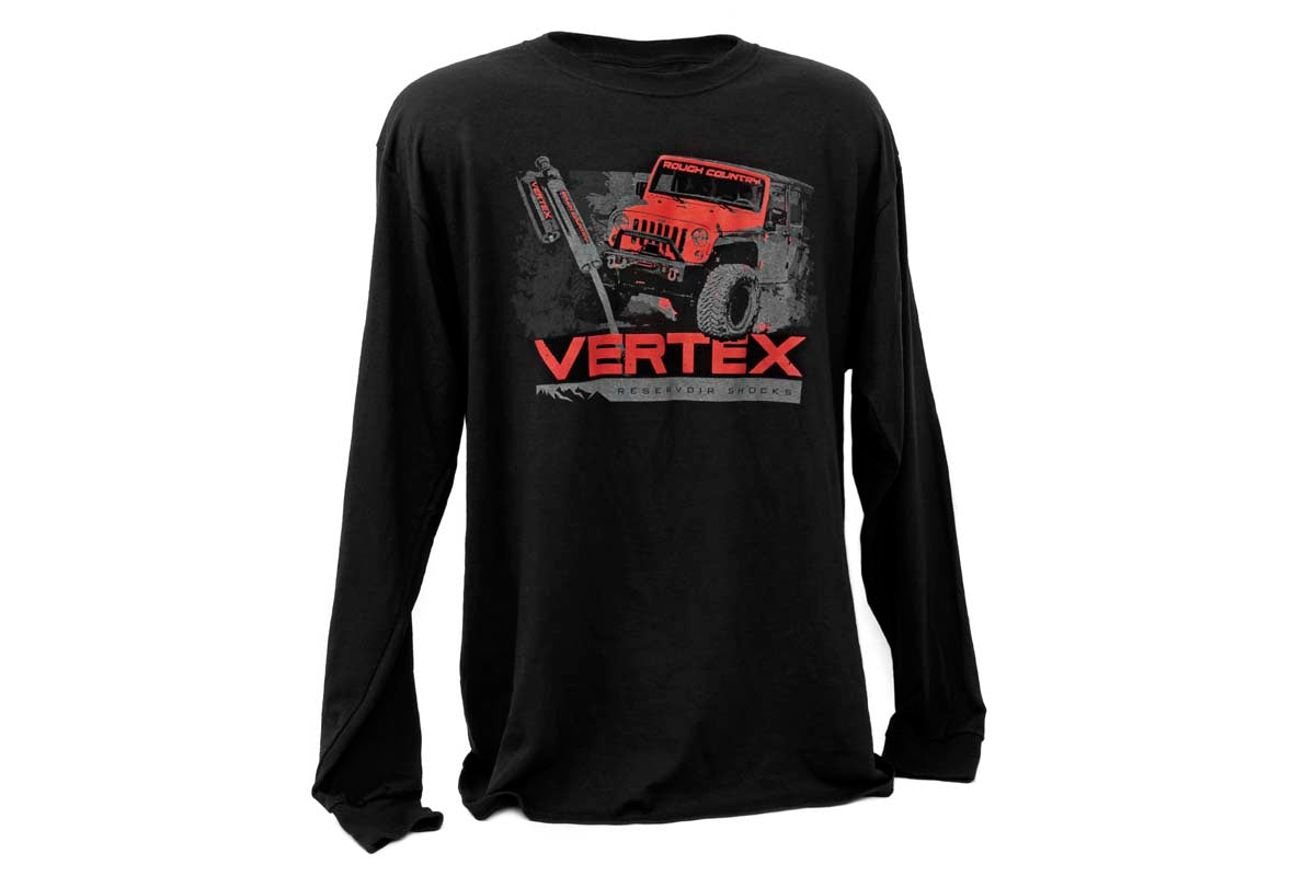 Rough Country T-Shirt | Long Sleeve | Vertex | Black | SM by Rough Country