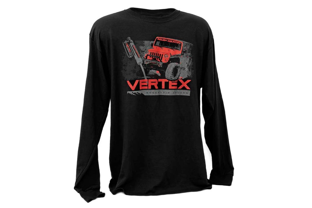 Rough Country T-Shirt | Long Sleeve | Vertex | Black | SM by Rough Country