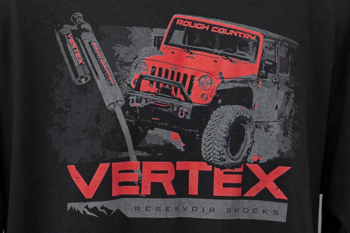 Rough Country T-Shirt | Long Sleeve | Vertex | Black | SM by Rough Country