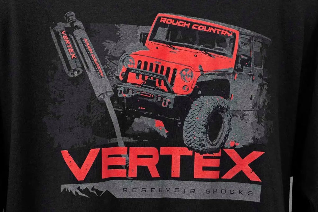 Rough Country T-Shirt | Long Sleeve | Vertex | Black | SM by Rough Country