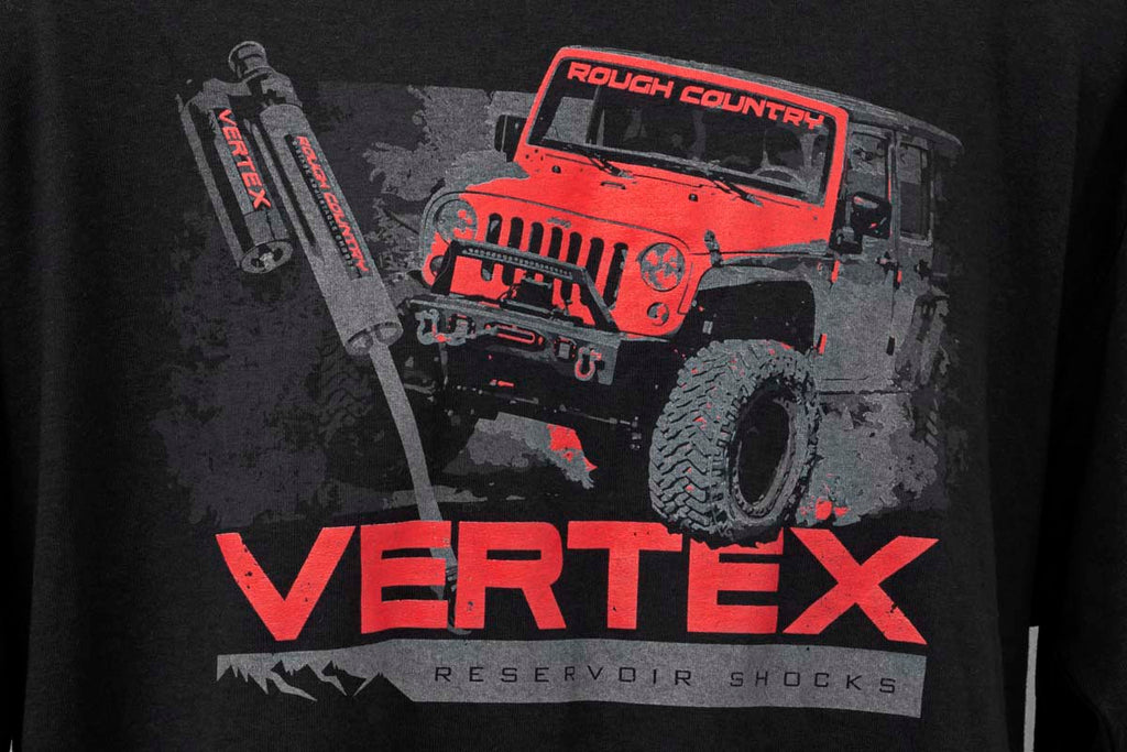 Rough Country T-Shirt | Long Sleeve | Vertex | Black | SM by Rough Country