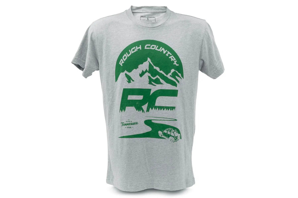 Rough Country T-Shirt | RC Mountains | HEATHER GRAY | XL by Rough Country