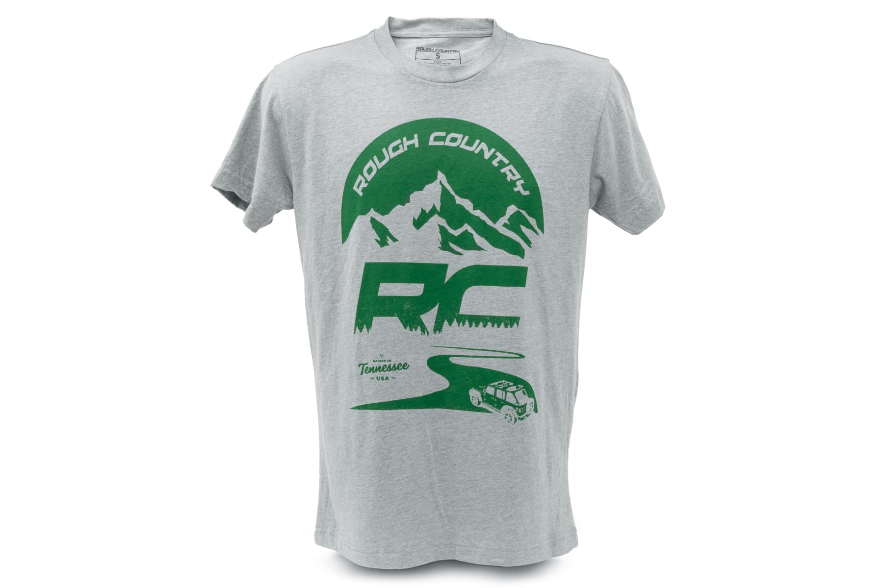 Rough Country T-Shirt | RC Mountains | HEATHER GRAY | 2XL by Rough Country