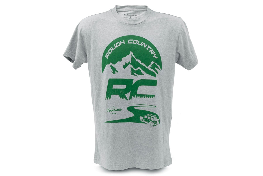 Rough Country T-Shirt | RC Mountains | HEATHER GRAY | 2XL by Rough Country