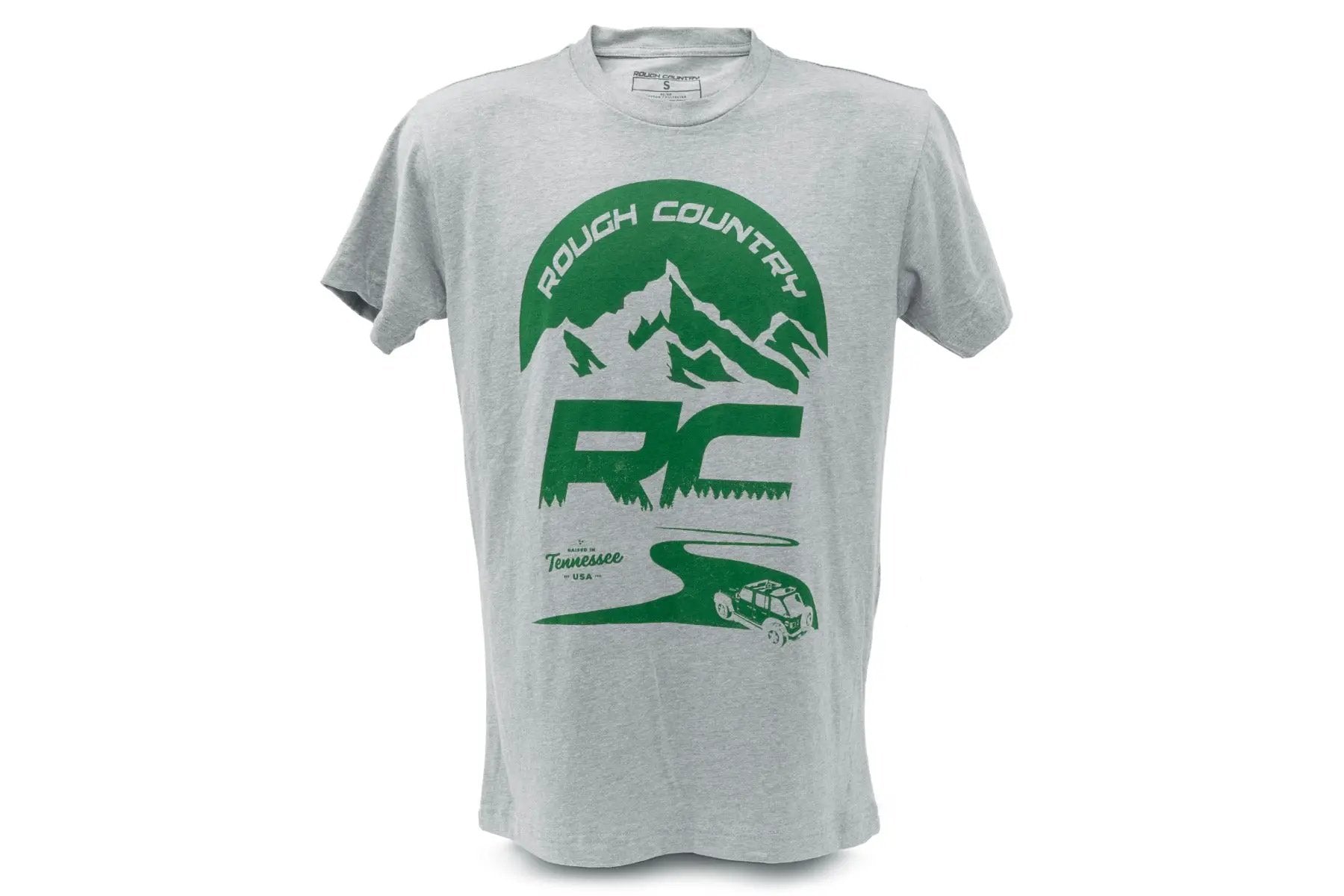 Rough Country T-Shirt | RC Mountains | HEATHER GRAY | 2XL by Rough Country