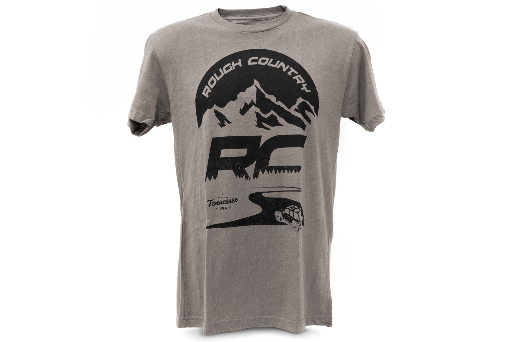 Rough Country T-Shirt | RC Mountains | Warm Gray | LG by Rough Country