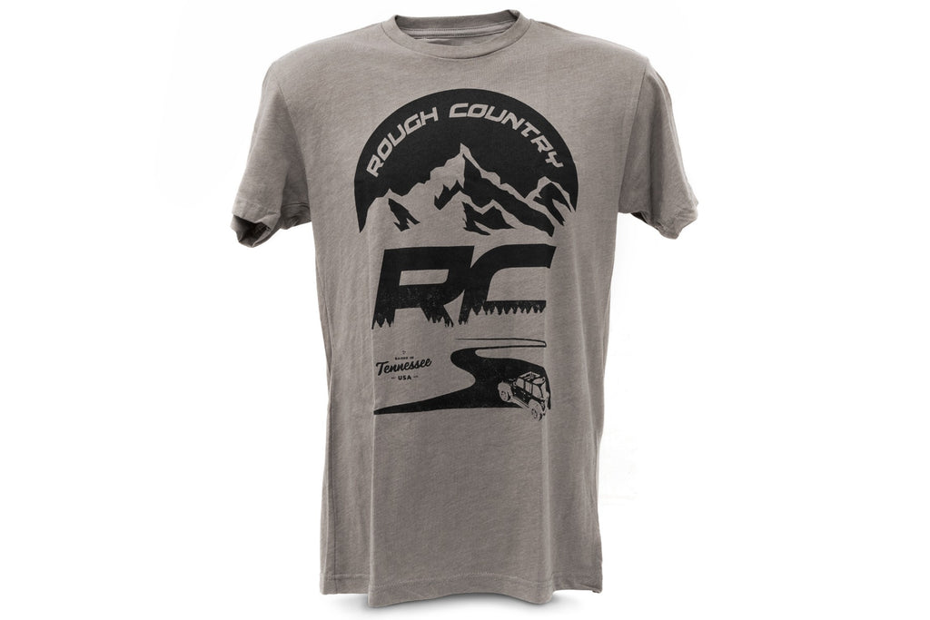 Rough Country T-Shirt | RC Mountains | Warm Gray | 3XL by Rough Country