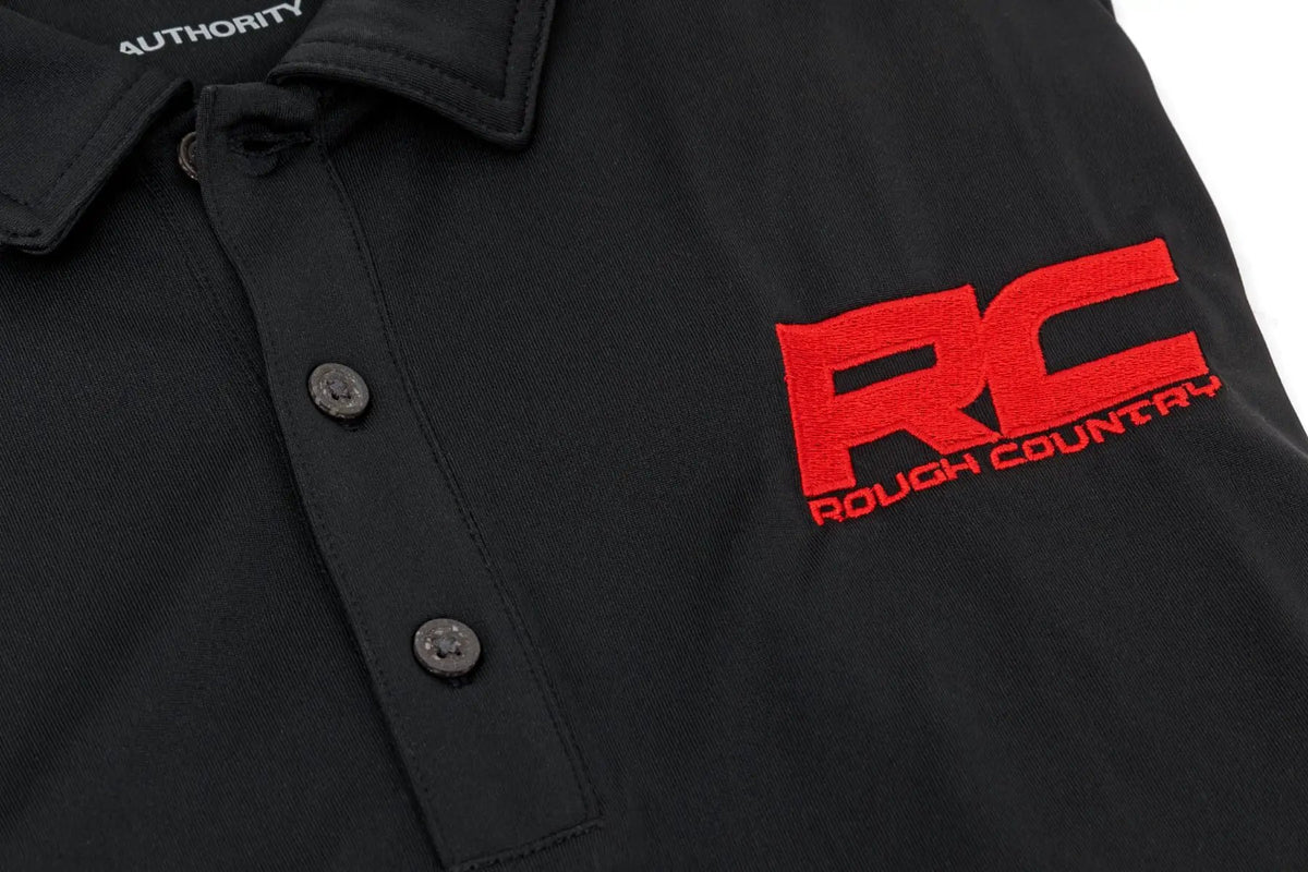 Rough Country Polo | Rough Country Logo | Black | Moisture Wicking | Size 2XL by Rough Country