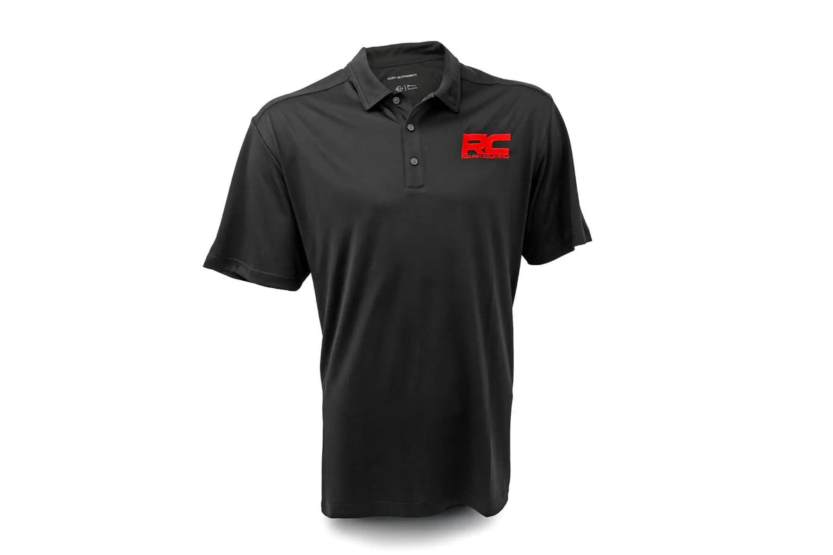 Rough Country Polo | Rough Country Logo | Black | Moisture Wicking | Size Large by Rough Country