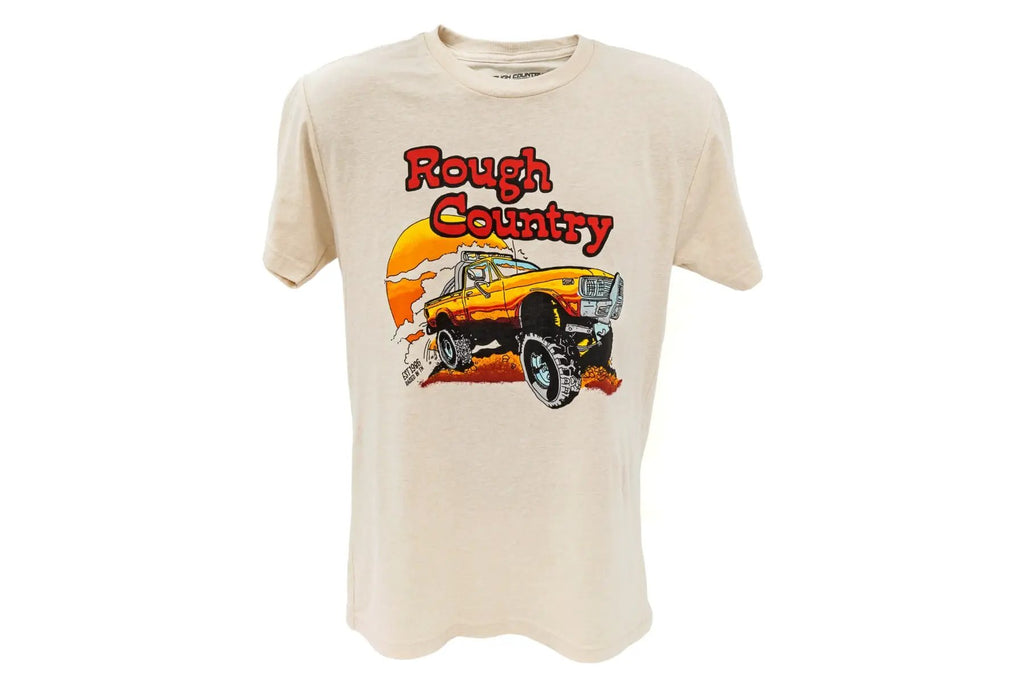 Rough Country T-Shirt | Throwback | Cream | XL by Rough Country