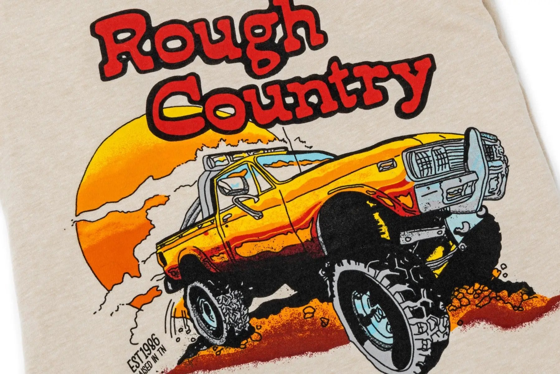Rough Country T-Shirt | Throwback | Cream | XL by Rough Country