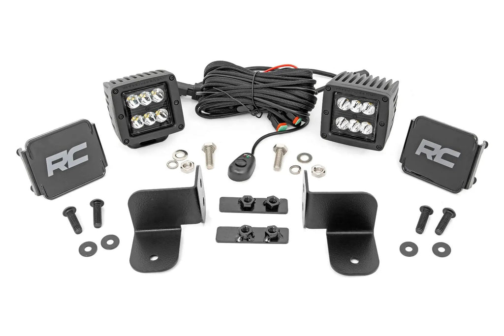 LED Light Kit | Rear Mount | 2" Black Pair | Spot | Polaris Ranger XP 1000 by Rough Country