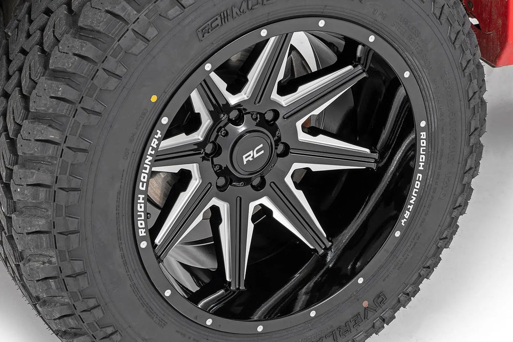 Rough Country 91M Series Wheel | One-Piece | Gloss Black | 20x12 | 6x5.5 | -44mm by Rough Country