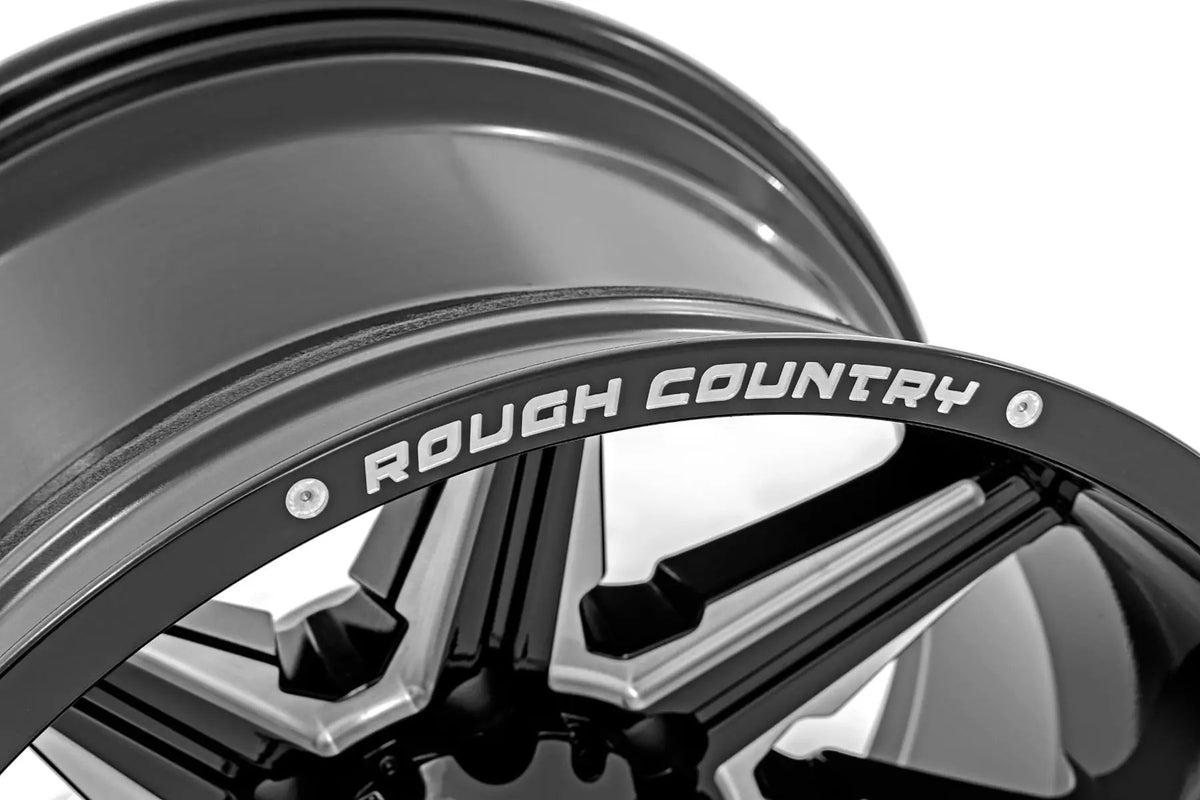 Rough Country 91M Series Wheel | One-Piece | Gloss Black | 20x12 | 6x5.5 | -44mm by Rough Country