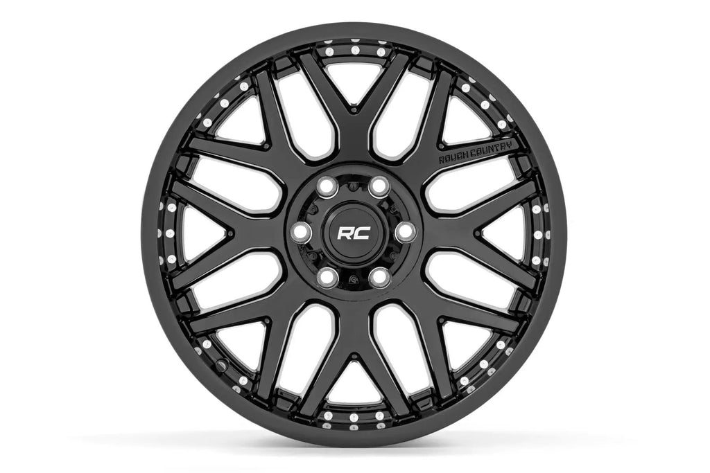 Rough Country 95 Series Wheel | One-Piece | Gloss Black | 20x10 | 6x5.5 | -18mm by Rough Country