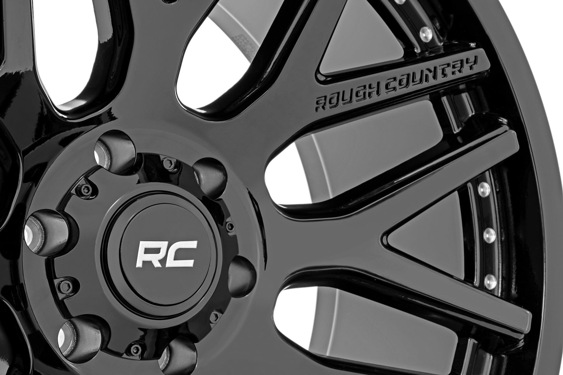 Rough Country 95 Series Wheel | One-Piece | Gloss Black | 20x10 | 6x135 | -19mm by Rough Country