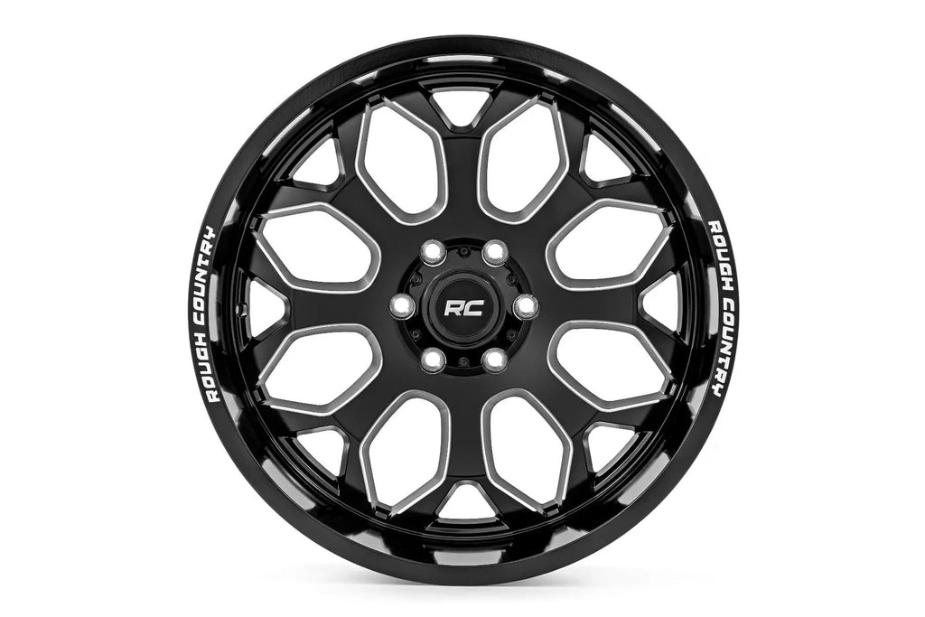 Rough Country 96 Series Wheel | One-Piece | Gloss Black | 20x9 | 6x5.5 | +0mm