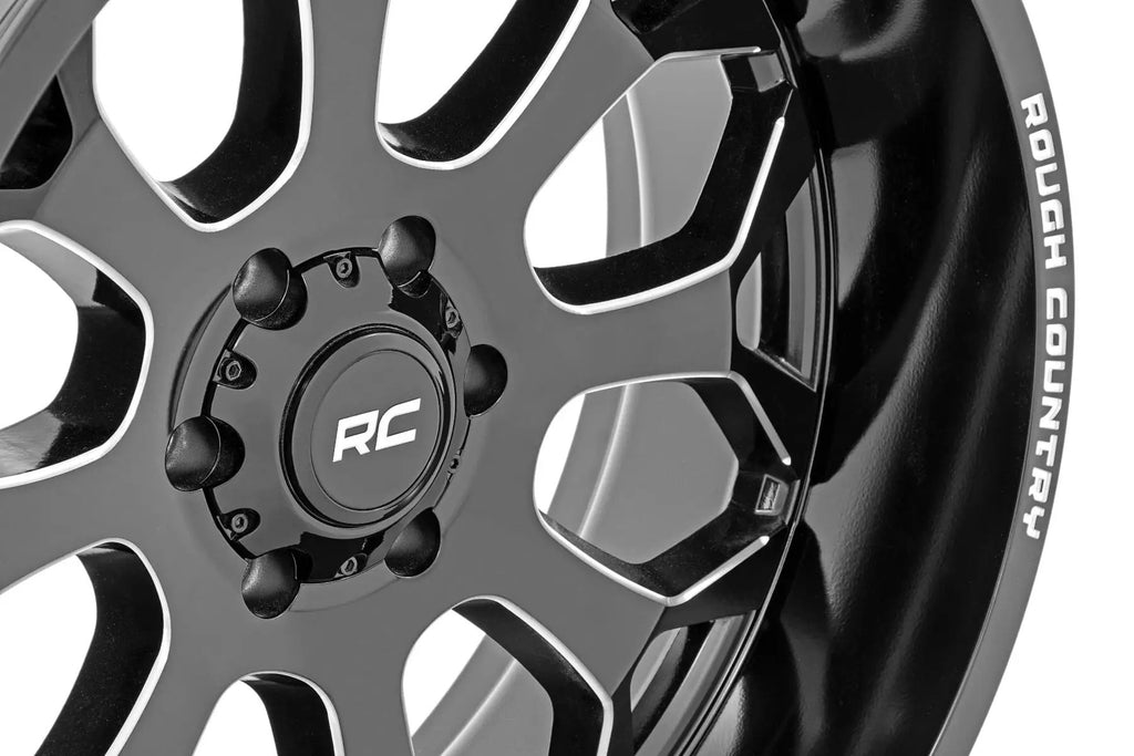 Rough Country 96 Series Wheel | One-Piece | Gloss Black | 22x10 | 6x5.5 | -19mm by Rough Country