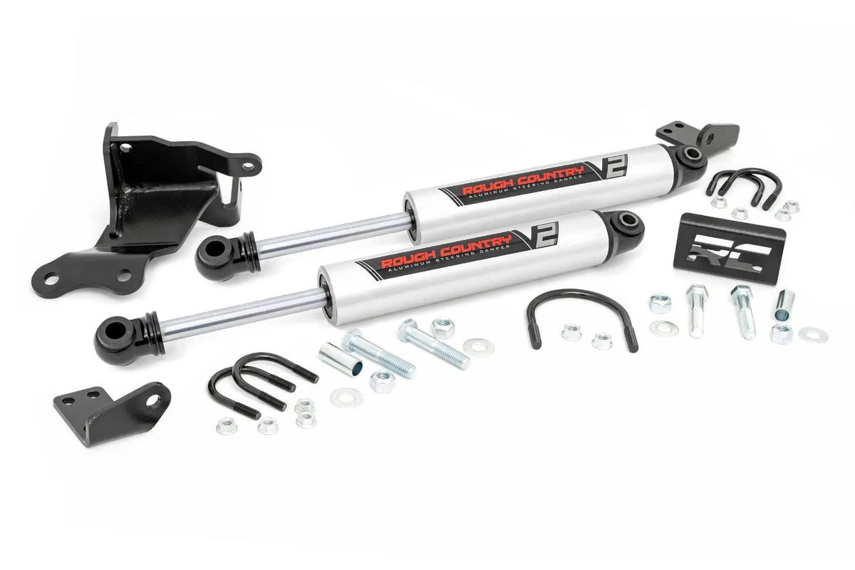 V2 Steering Stabilizer | Dual | 2.5-8 Inch Lift | Jeep Gladiator JT/Wrangler JL (18-26) by Rough Country