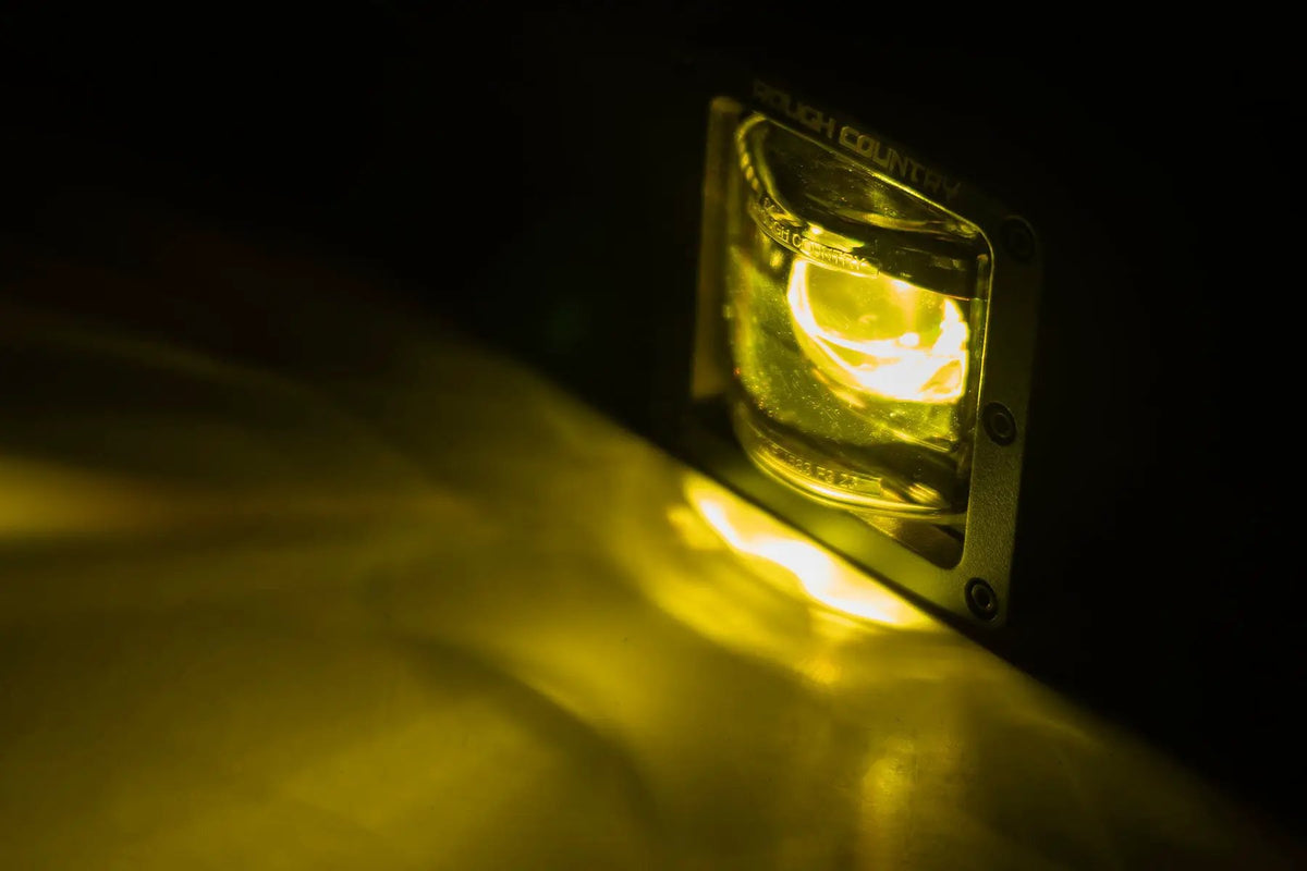 2 Inch Black Series LED Light Pods | SAE Fog | Yellow by Rough Country