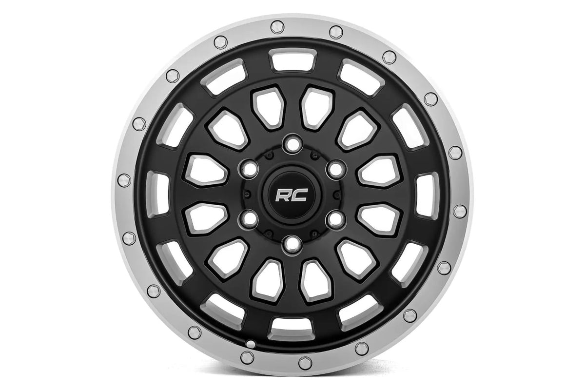 Rough Country 87 Series Wheel | Simulated Beadlock | Black/Machined | 17x8.5 | 6x5.5 | +0mm by Rough Country