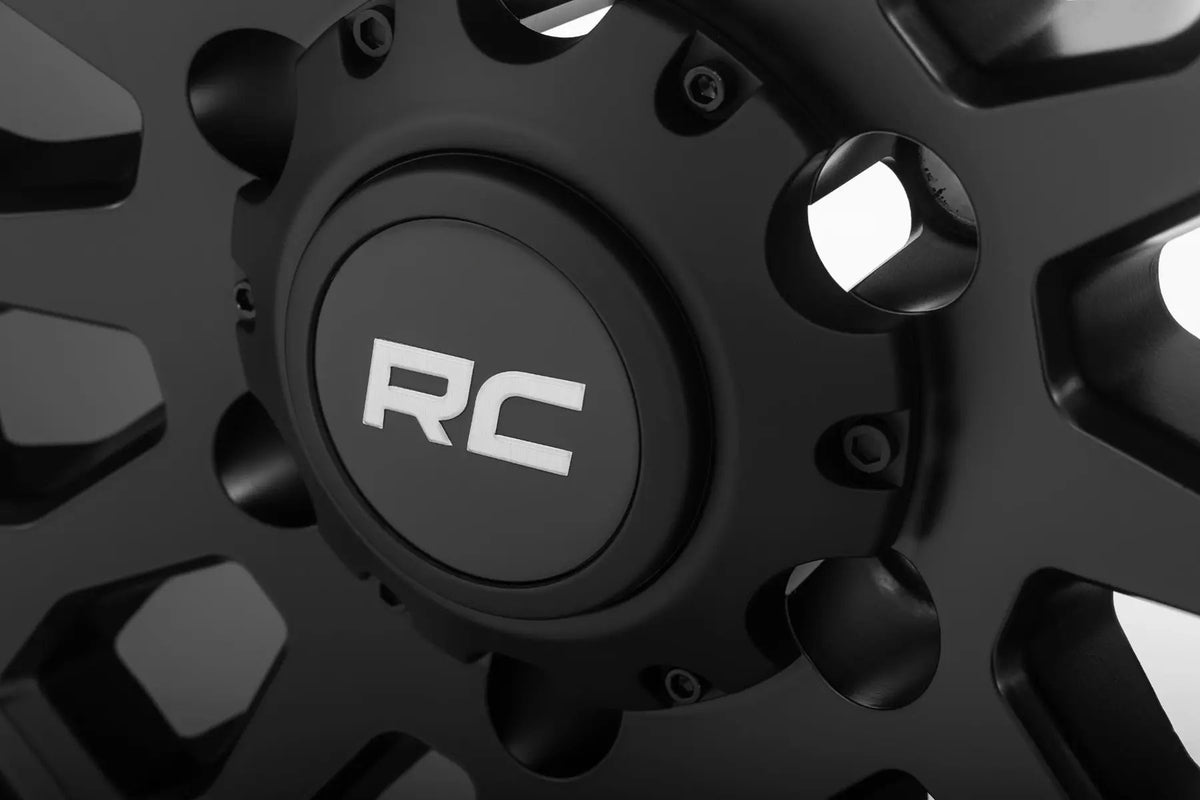 Rough Country 87 Series Wheel | Simulated Beadlock | Black/Machined | 17x8.5 | 6x5.5 | +0mm by Rough Country