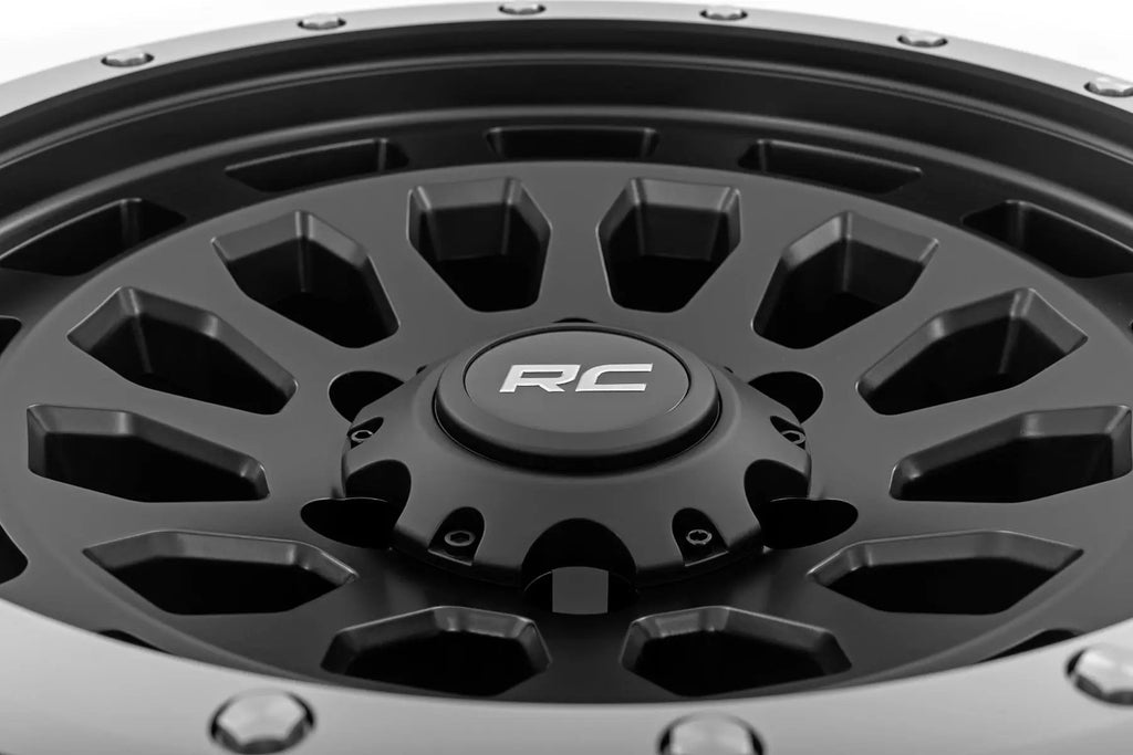 Rough Country 87 Series Wheel | Simulated Beadlock | Black/Machined | 17x8.5 | 6x5.5 | +0mm by Rough Country