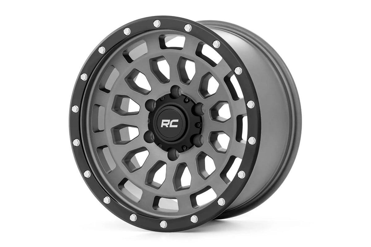 Rough Country 87 Series Wheel | Simulated Beadlock | Gray/Black | 17x8.5 | 6x5.5 | +0mm by Rough Country