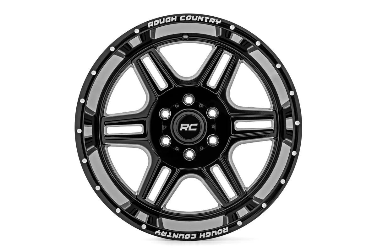 Rough Country 92 Series Wheel | Machined One-Piece | Gloss Black | 20x12 | 8x6.5 | -44mm by Rough Country