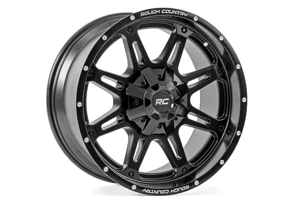 Rough Country 94 Series Wheel | One-Piece | Matte Black | 20x10 | 5x5.0/5x4.5 | -18mm by Rough Country