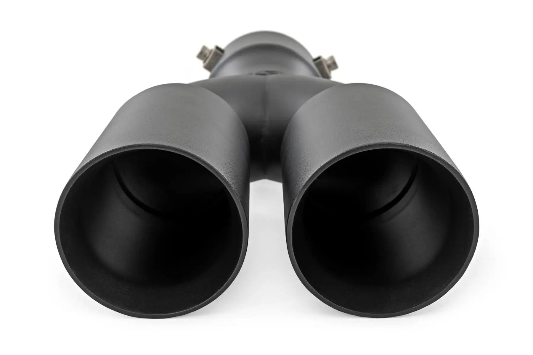 Exhaust Tip | Black | Red RC Logo | 2.5-3 Inch Pipe Single Inlet | Dual Outlet by Rough Country