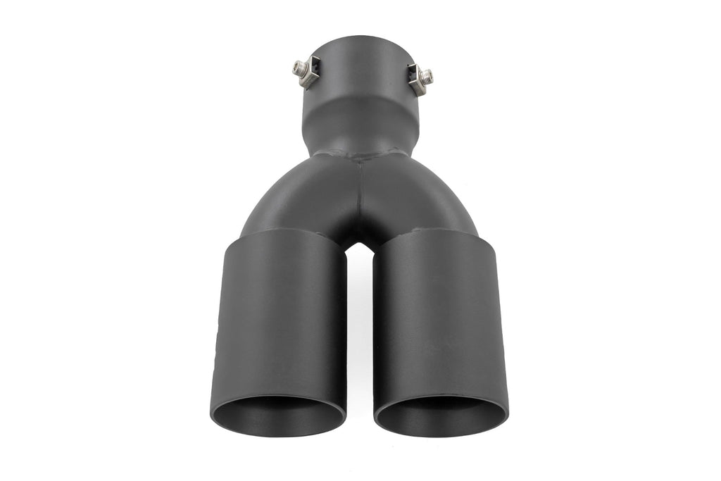 Exhaust Tip | Black | Red RC Logo | 2.5-3 Inch Pipe Single Inlet | Dual Outlet by Rough Country