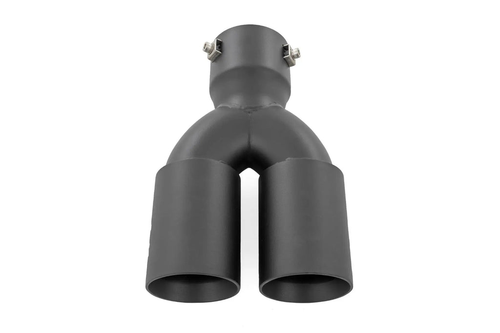 Exhaust Tip | Black | Red RC Logo | 2.5-3 Inch Pipe Single Inlet | Dual Outlet by Rough Country