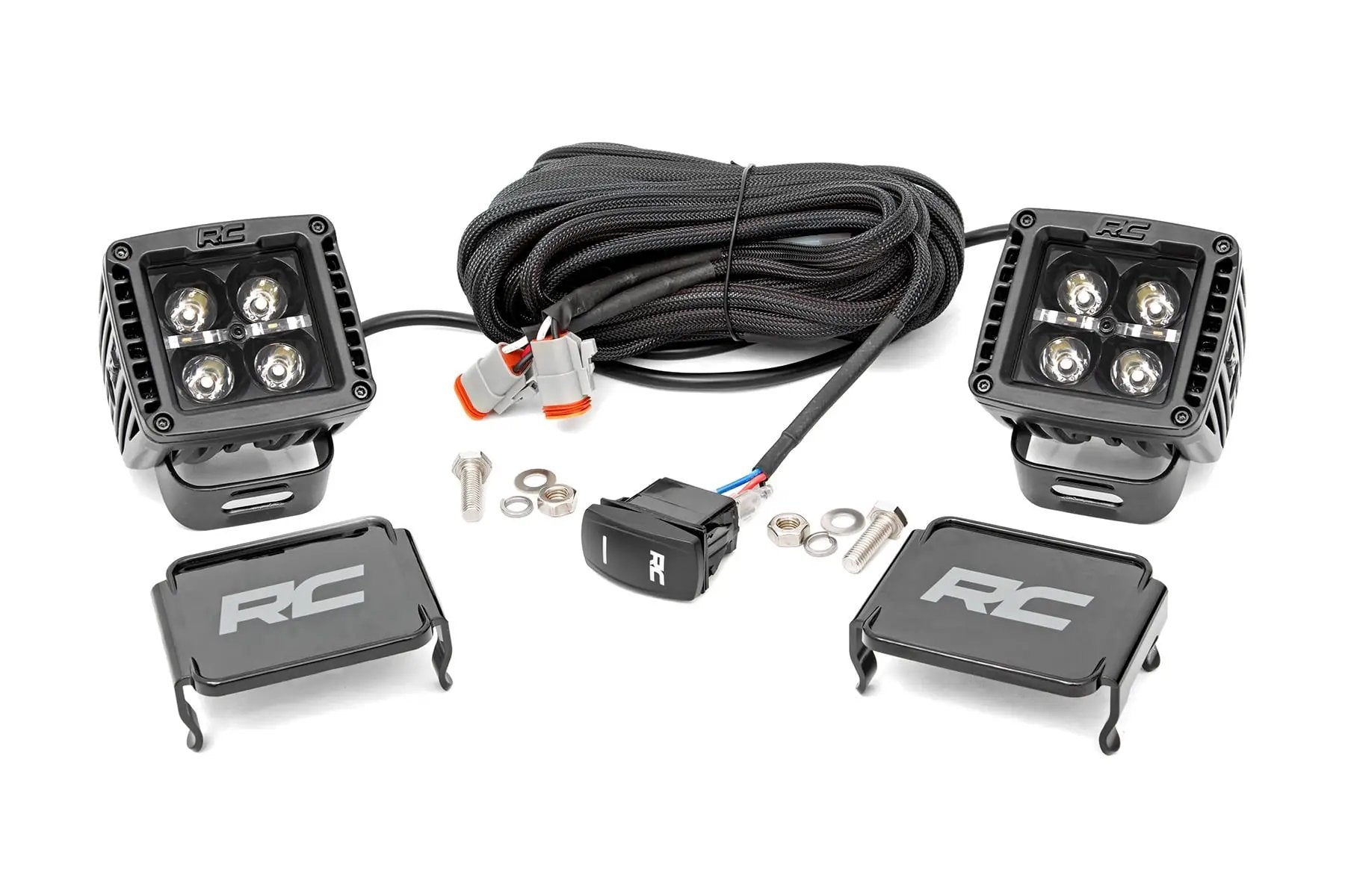 2 Inch Black Series LED Light Pods | Spot | Square | Amber DRL by Rough Country
