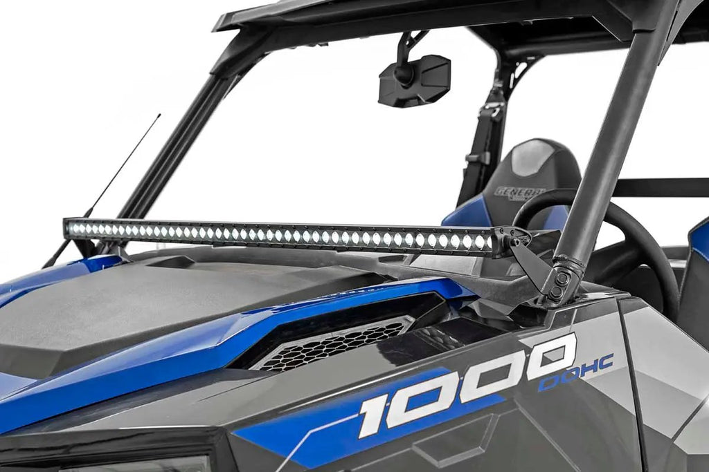 LED Light Kit | Lower Windshield | 50" Black Single Row | White DRL | Polaris General XP 4 1000 by Rough Country