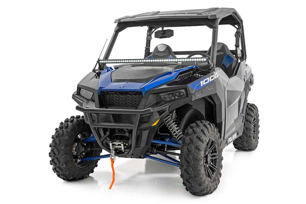 LED Light Kit | Lower Windshield | 50" Black Single Row | White DRL | Polaris General XP 4 1000 by Rough Country