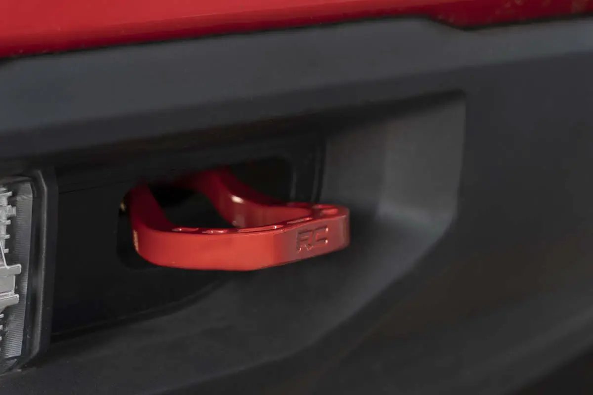 Tow Hooks | Forged | Red | Chevy Silverado 1500 2WD/4WD (2019-2022) by Rough Country