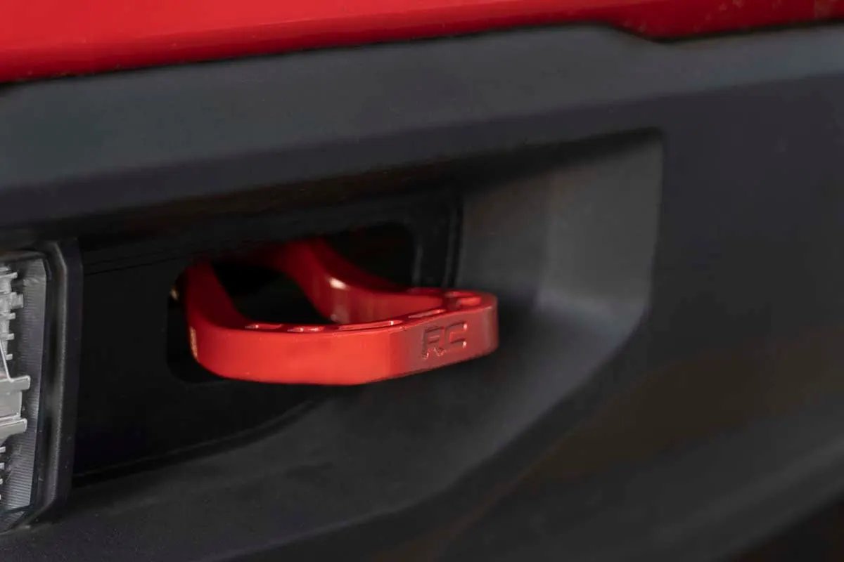 Tow Hooks | Forged | Red | Chevy Silverado 1500 2WD/4WD (2019-2022) by Rough Country