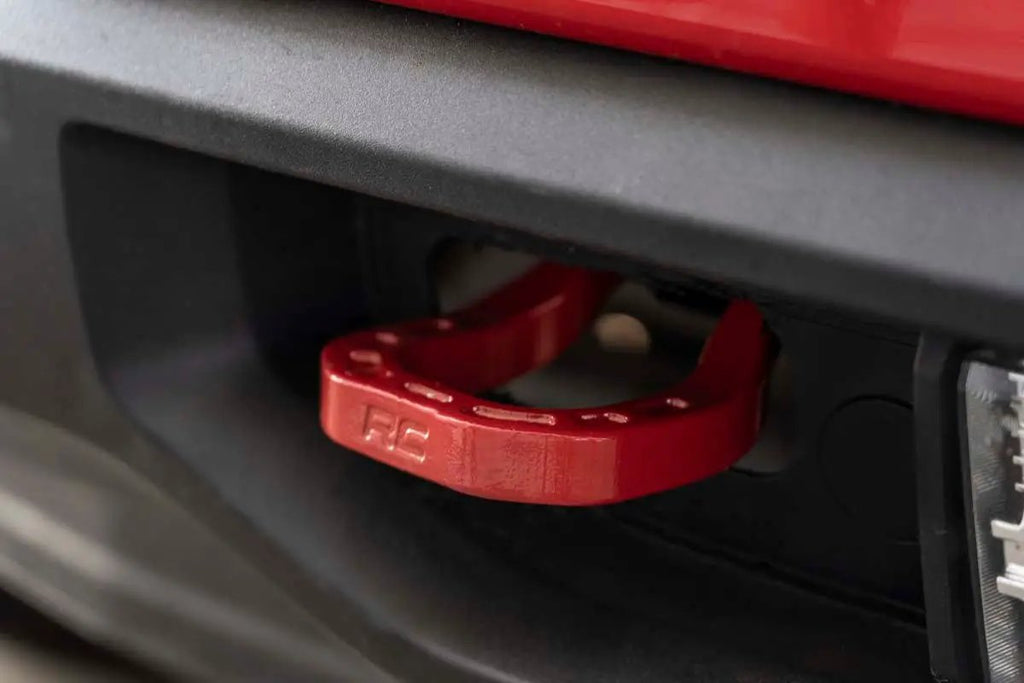 Tow Hooks | Forged | Red | Chevy Silverado 1500 2WD/4WD (2019-2022) by Rough Country