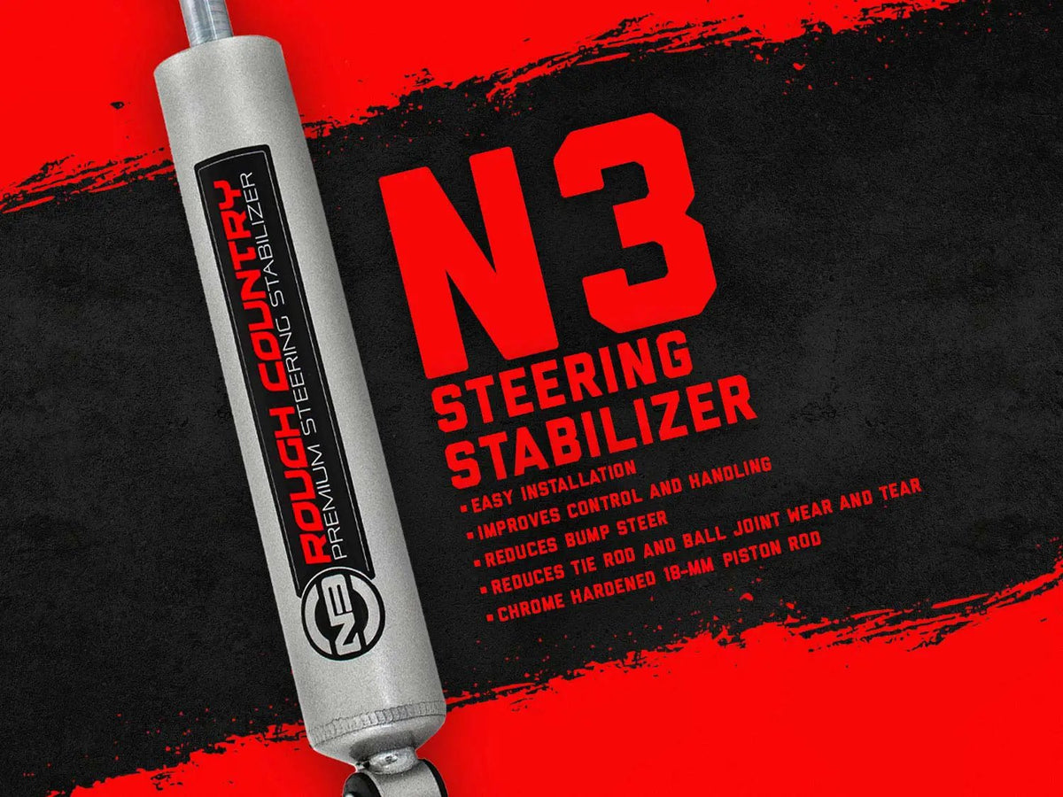 N3 Steering Stabilizer | Diesel | Nissan Titan XD 2WD/4WD (2016-2024) by Rough Country