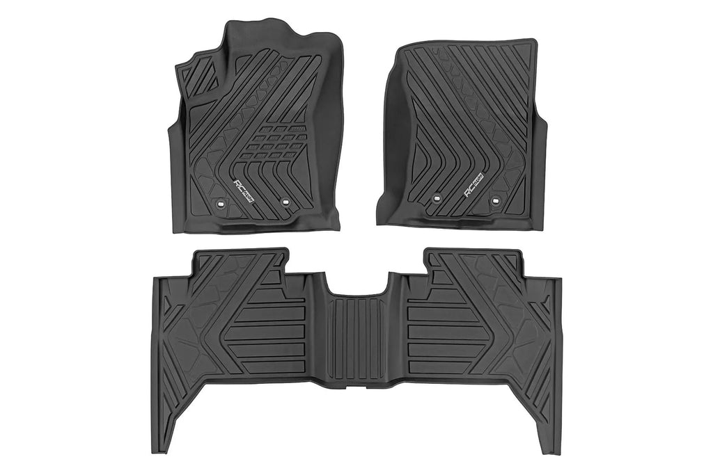 Flex-Fit Floor Mats | Front and Rear | Toyota Tacoma 2WD/4WD (2016-2023) by Rough Country
