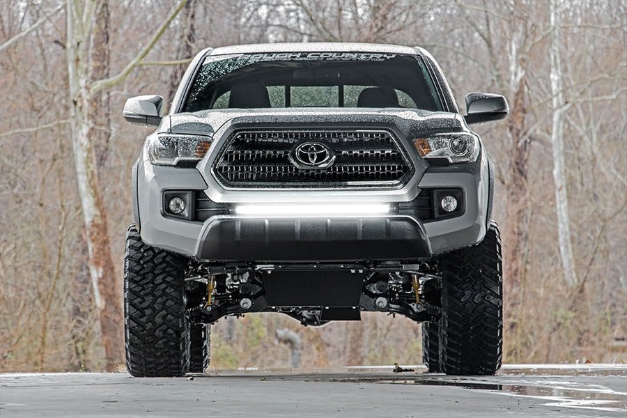 LED Light Kit | Lower Grille Mount | 30" Black Single Row | Toyota Tacoma (16-23) by Rough Country