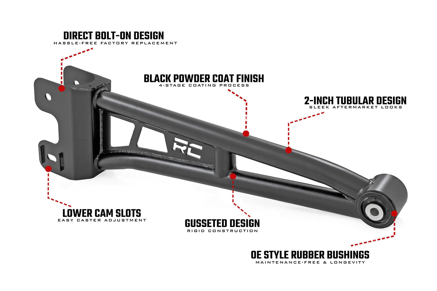 Radius Arm Upgrade | Ford F-250/F-350 Super Duty 4WD (2023-2026) by Rough Country
