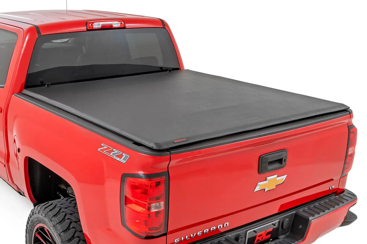 Soft Roll Up Bed Cover | 6'7" Bed | Chevy/GMC 1500/2500HD/3500HD (14-19 & Classic) by Rough Country