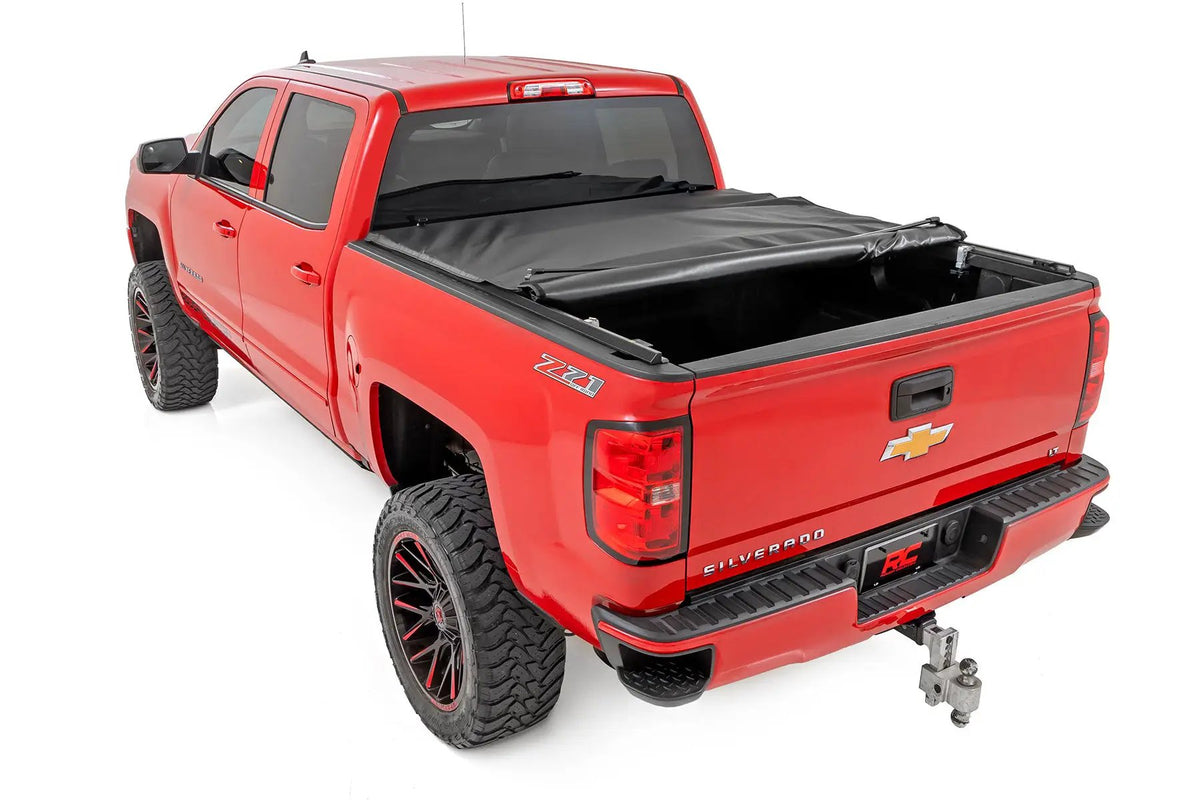 Soft Roll Up Bed Cover | 5'9" Bed | Chevy/GMC 1500 (14-18 & Classic) by Rough Country