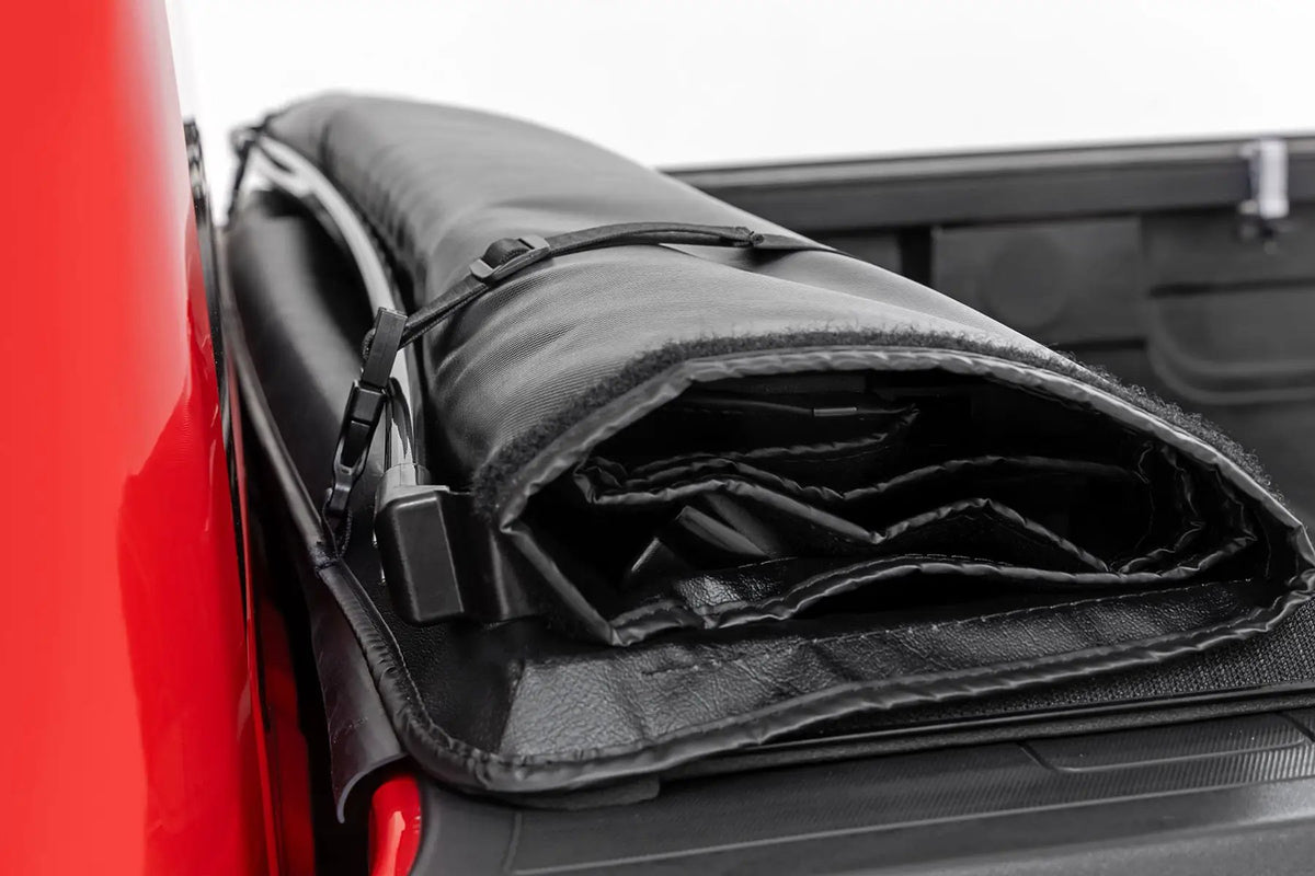 Soft Roll Up Bed Cover | 6'7" Bed | Chevy/GMC 1500/2500HD/3500HD (14-19 & Classic) by Rough Country
